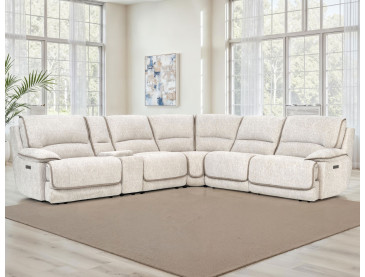 Olsen 6/Piece Sectional, Dual/Power Zero/Gravity Reclining - Dove