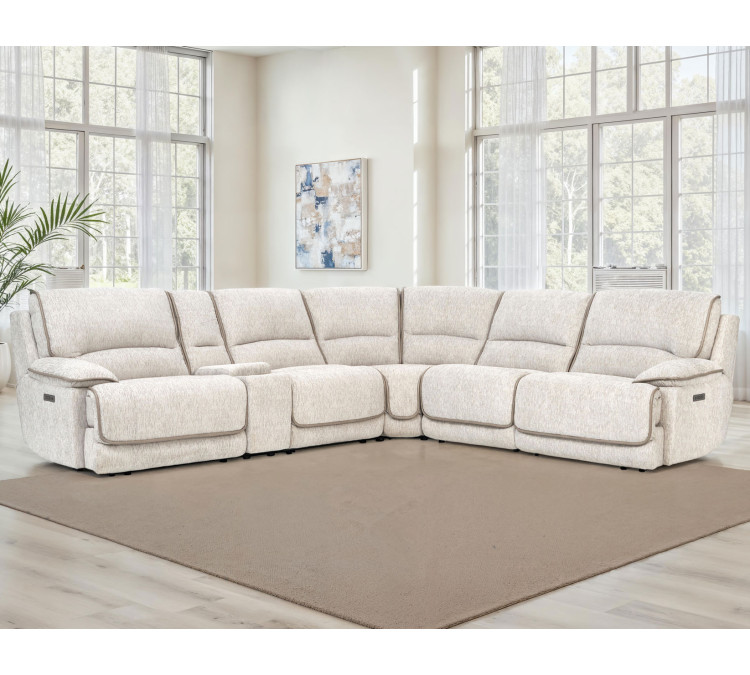 Olsen 6/Piece Sectional, Dual/Power Zero/Gravity Reclining - Dove