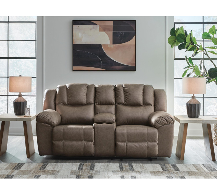 Knoxlee Reclining Loveseat with Console - Driftwood