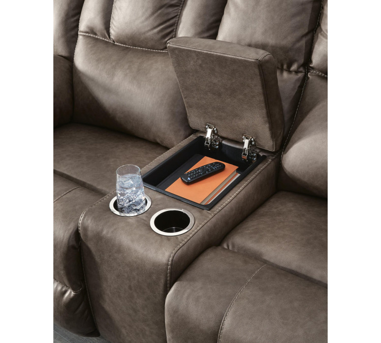 Knoxlee Reclining Loveseat with Console - Driftwood