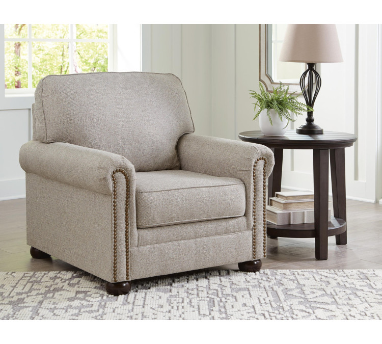 Gaelon Chair and Ottoman - Dune