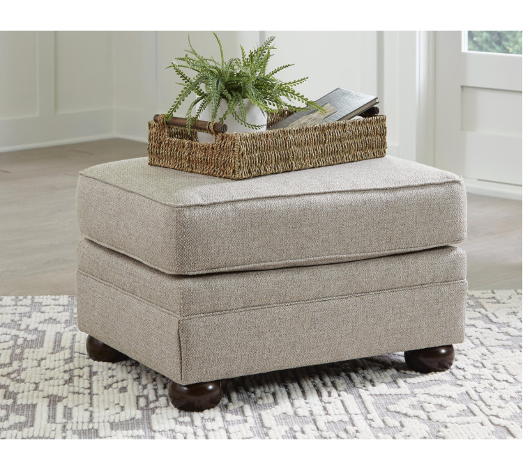 Gaelon Chair and Ottoman - Dune