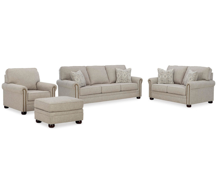 Gaelon Sofa, Loveseat, Chair and Ottoman - Dune