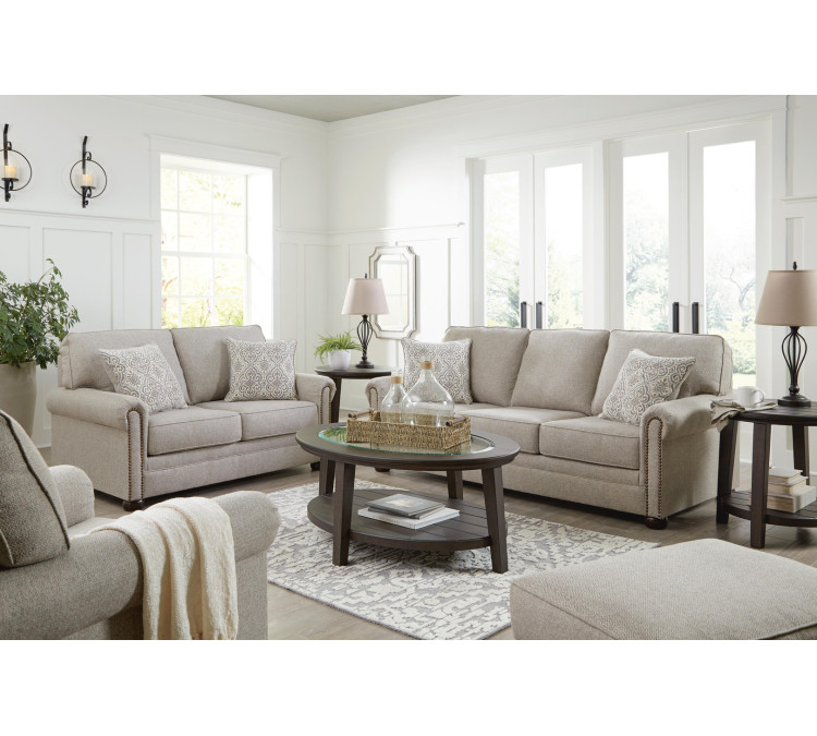 Gaelon Sofa, Loveseat, Chair and Ottoman - Dune