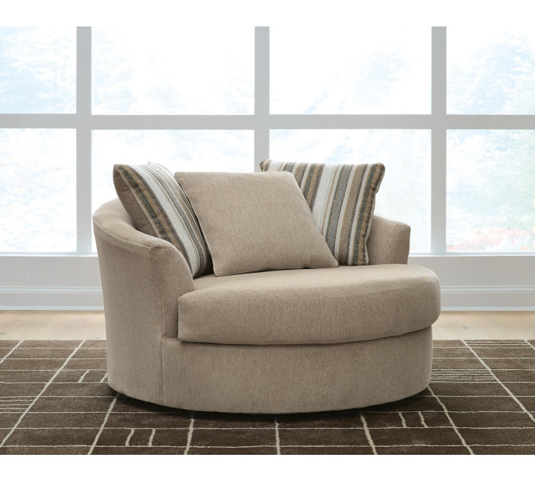 Linenhause Oversized Swivel Accent Chair - Dune