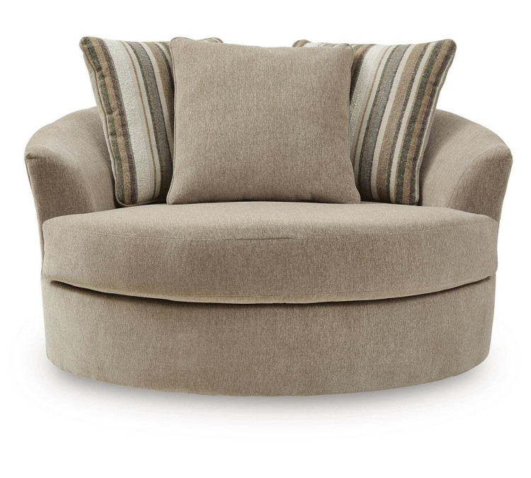 Linenhause Oversized Swivel Accent Chair - Dune