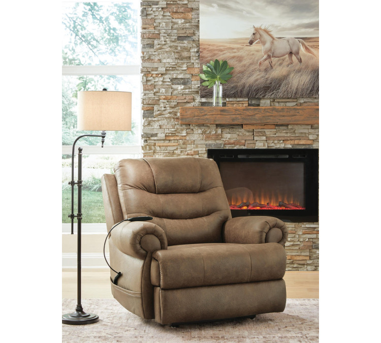 Created Comfort Power Lift Recliner - Earth