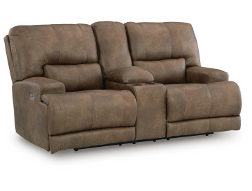 Time-Piece Power Reclining Loveseat with Console - Earth