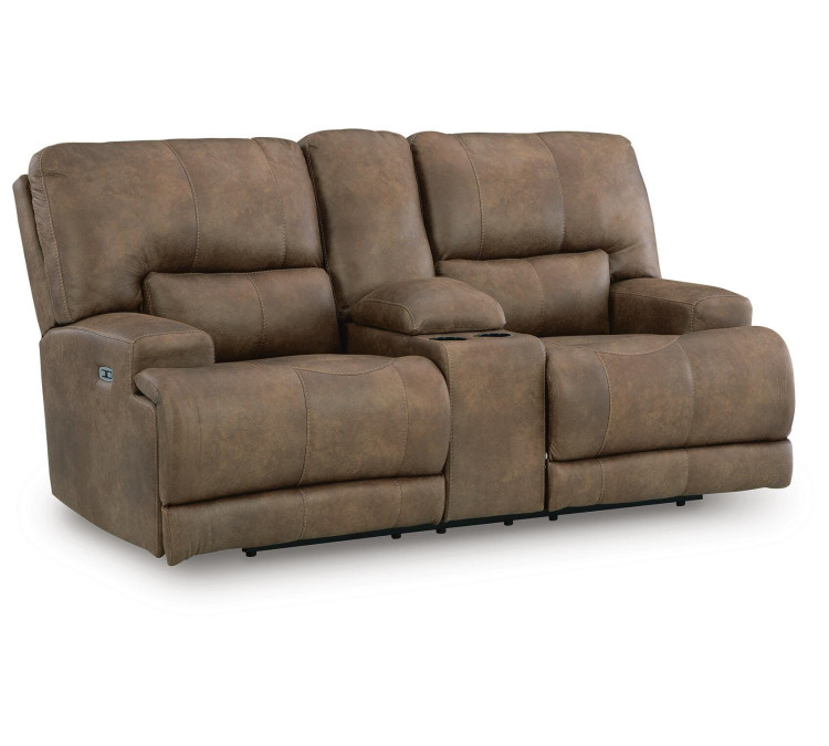 Time-Piece Power Reclining Loveseat with Console - Earth