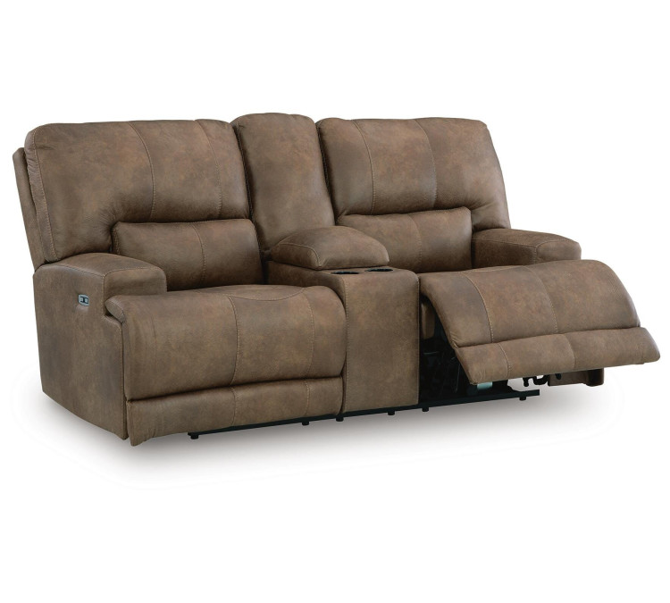 Time-Piece Power Reclining Loveseat with Console - Earth