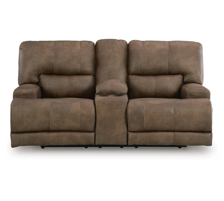 Time-Piece Power Reclining Loveseat with Console - Earth
