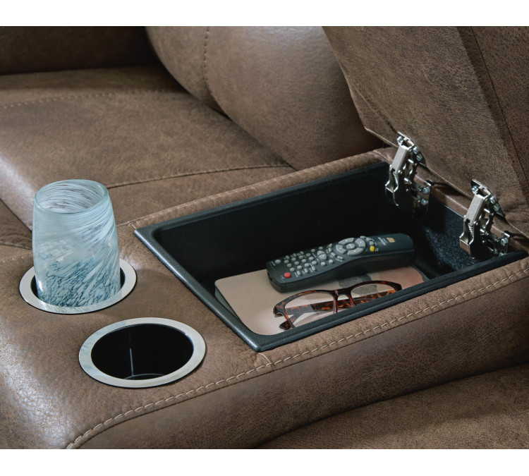 Time-Piece Power Reclining Loveseat with Console - Earth