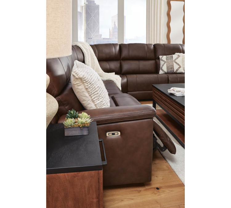 Beryton 5-Piece Power Reclining Sectional - Espresso