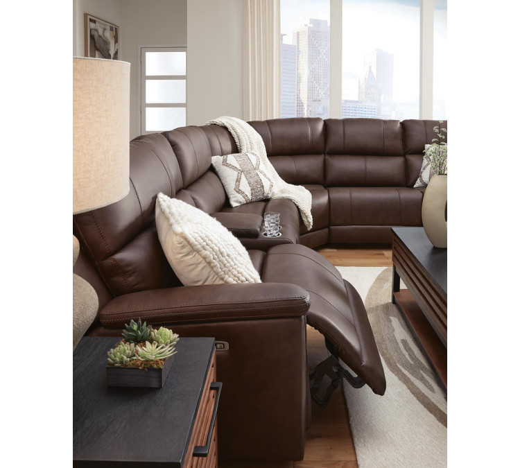 Beryton 6-Piece Power Reclining Sectional - Espresso