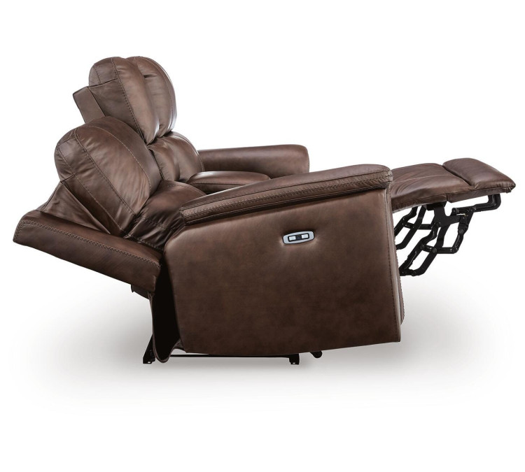 Beryton Power Reclining Loveseat with Console - Espresso