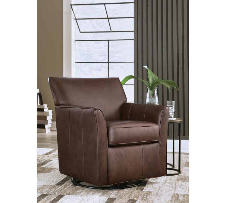 Braydunn Swivel Glider Accent Chair - Espresso Brown