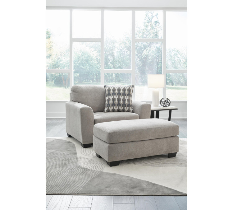 Avenal Park Chair and Ottoman - Flannel