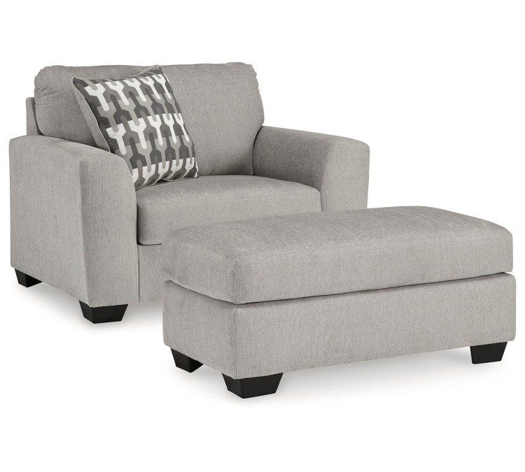 Avenal Park Chair and Ottoman - Flannel