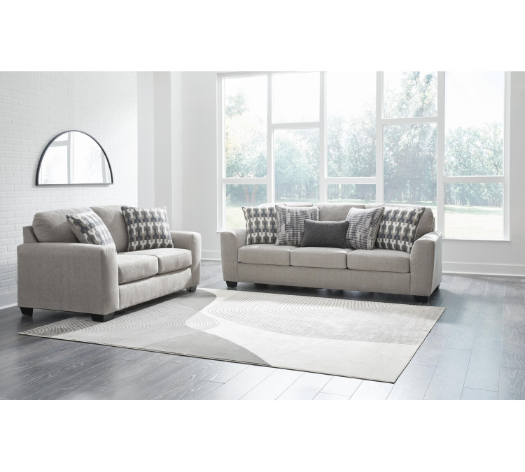Avenal Park Sofa and Loveseat - Flannel