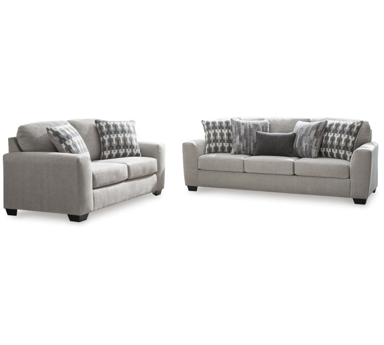 Avenal Park Sofa and Loveseat - Flannel