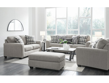 Avenal Park Sofa, Loveseat, Chair and Ottoman - Flannel