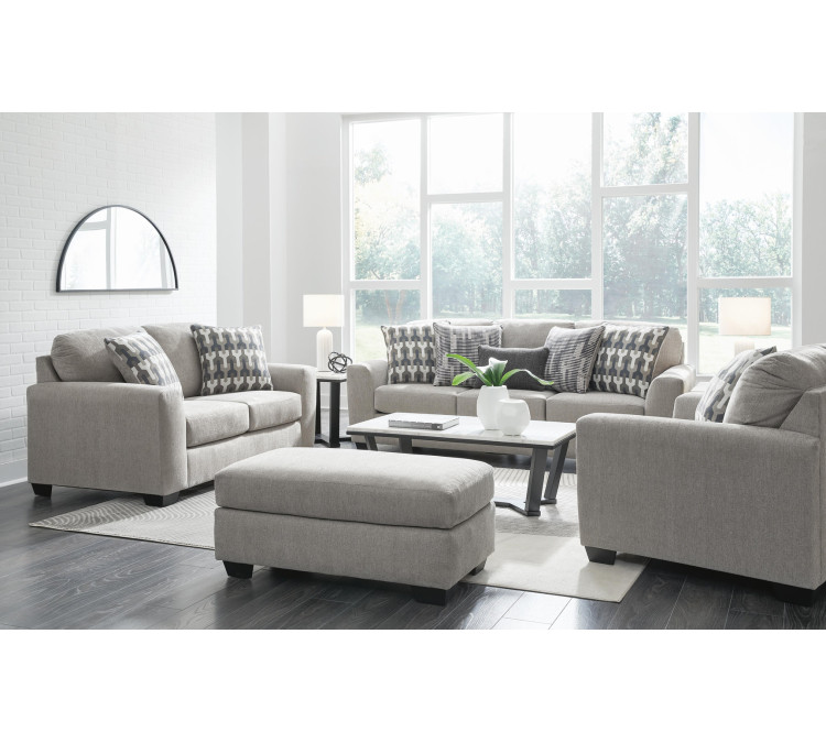 Avenal Park Sofa, Loveseat, Chair and Ottoman - Flannel