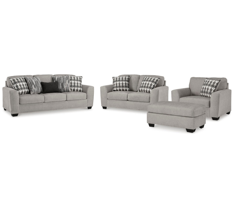 Avenal Park Sofa, Loveseat, Chair and Ottoman - Flannel