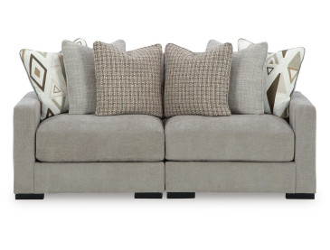 Aslan Court 2-Piece Loveseat Sectional - Flax
