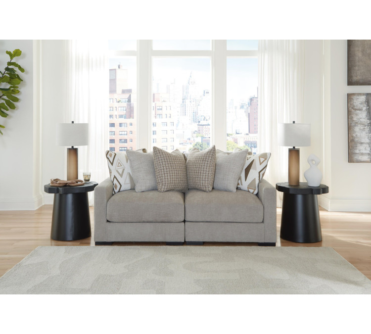 Aslan Court 2-Piece Loveseat Sectional - Flax
