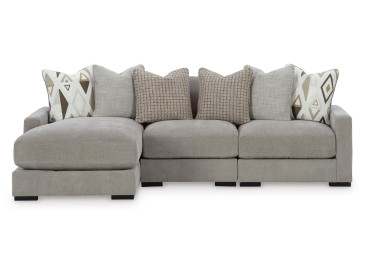 Aslan Court 3-Piece Sofa Sectional with Chaise - Flax