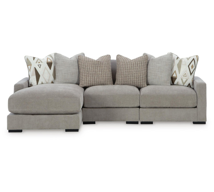 Aslan Court 3-Piece Sofa Sectional with Chaise - Flax