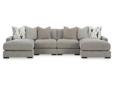 Aslan Court 4-Piece Sofa Pit Sectional - Flax