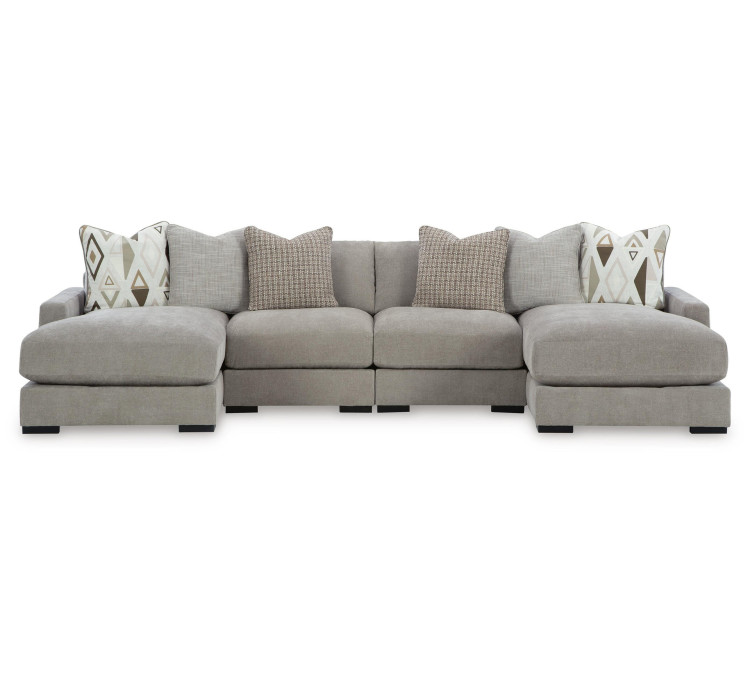 Aslan Court 4-Piece Sofa Pit Sectional - Flax