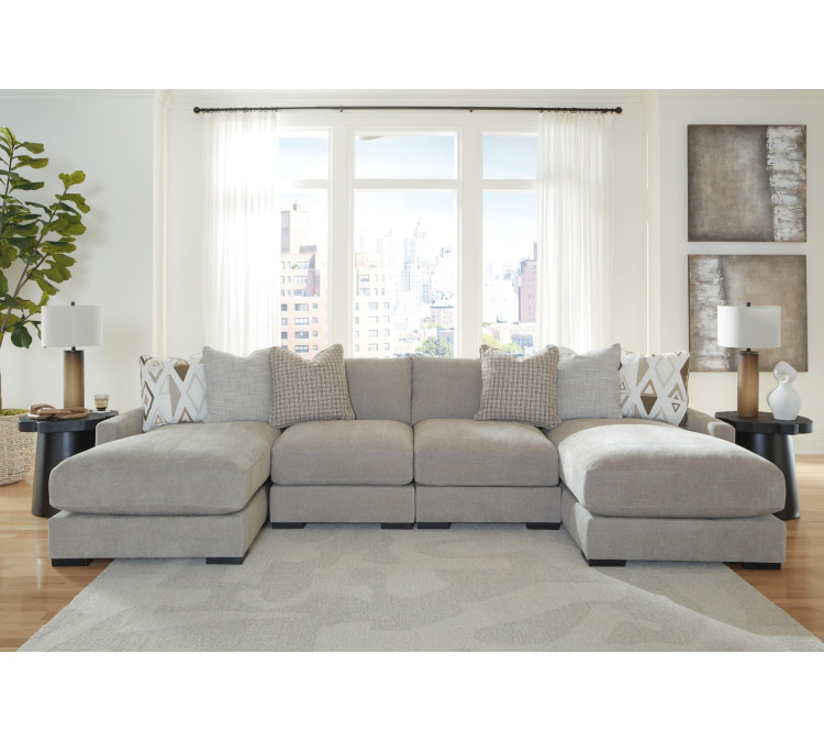 Aslan Court 4-Piece Sofa Pit Sectional - Flax