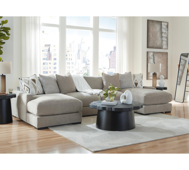 Aslan Court 4-Piece Sofa Pit Sectional - Flax