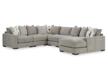 Aslan Court 6-Piece Sectional with Chaise - Flax