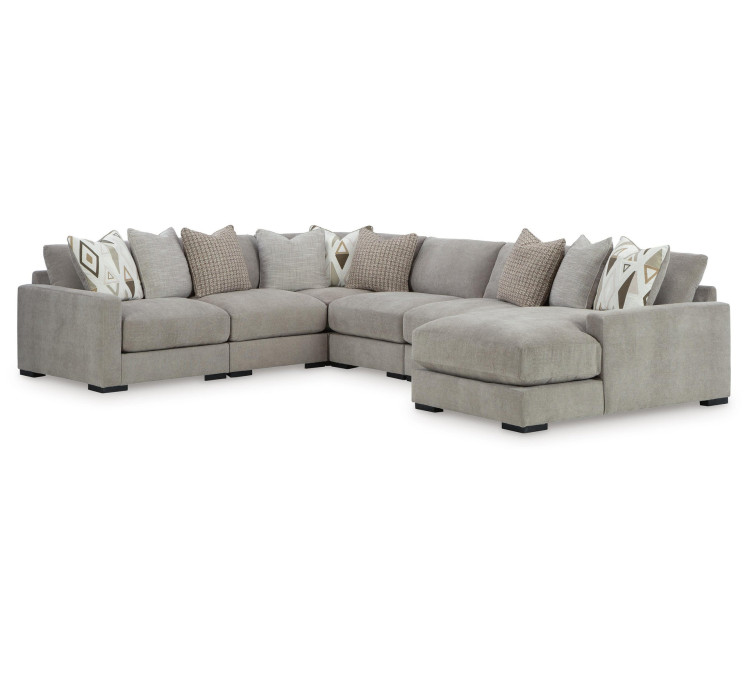 Aslan Court 6-Piece Sectional with Chaise - Flax