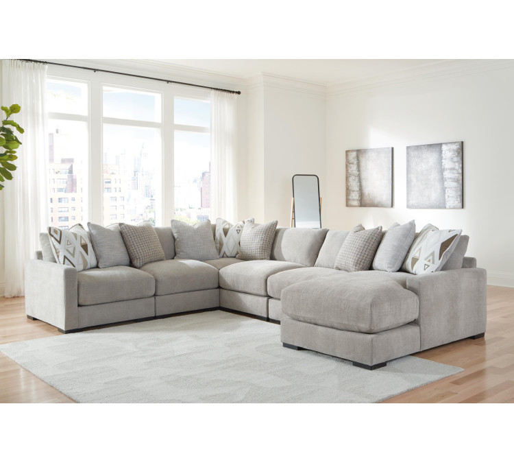 Aslan Court 6-Piece Sectional with Chaise - Flax