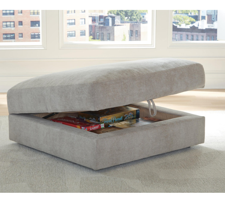 Aslan Court Ottoman With Storage - Flax