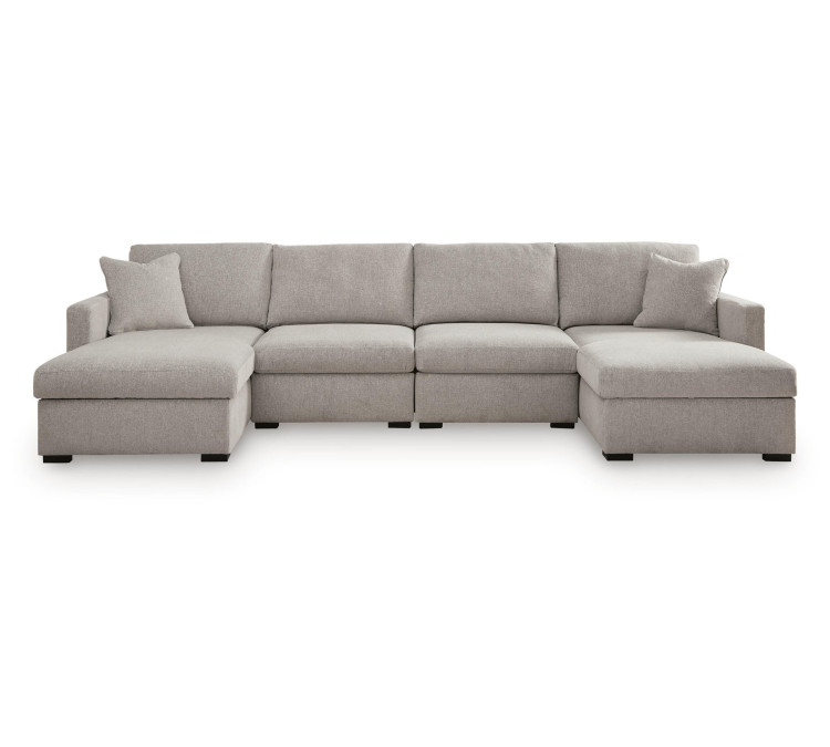 ModMax Luxe 4-Piece Double Chaise Sectional - Flint