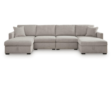 ModMax Luxe 4-Piece Double Storage Chaise Sectional - Flint