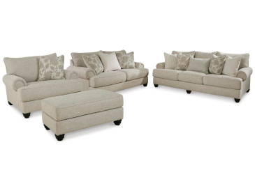 Asanti Sofa, Loveseat, Chair and Ottoman - Fog