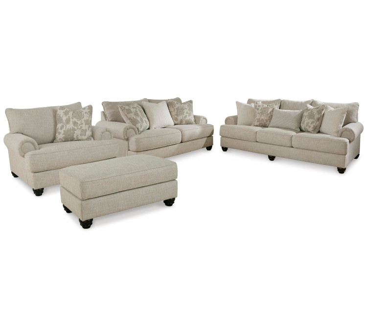 Asanti Sofa, Loveseat, Chair and Ottoman - Fog