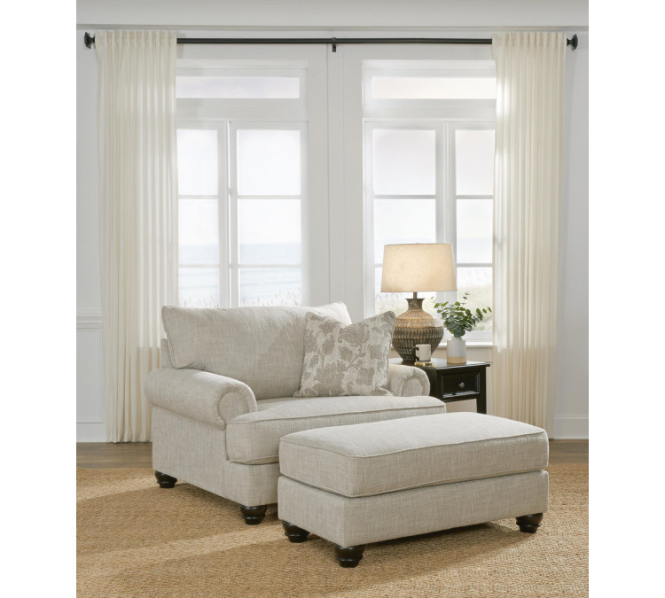 Asanti Sofa, Loveseat, Chair and Ottoman - Fog