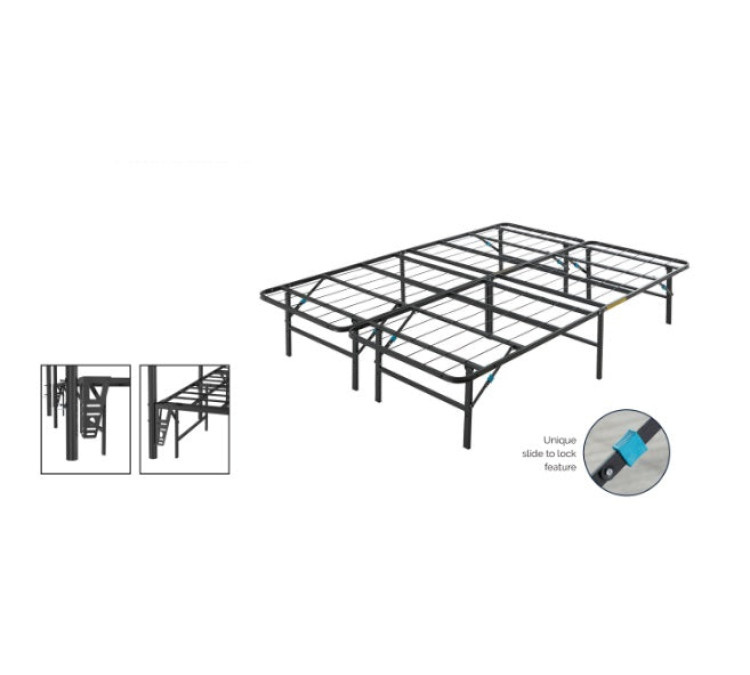 Foldable Metal Platform Storage Bed Frame - King