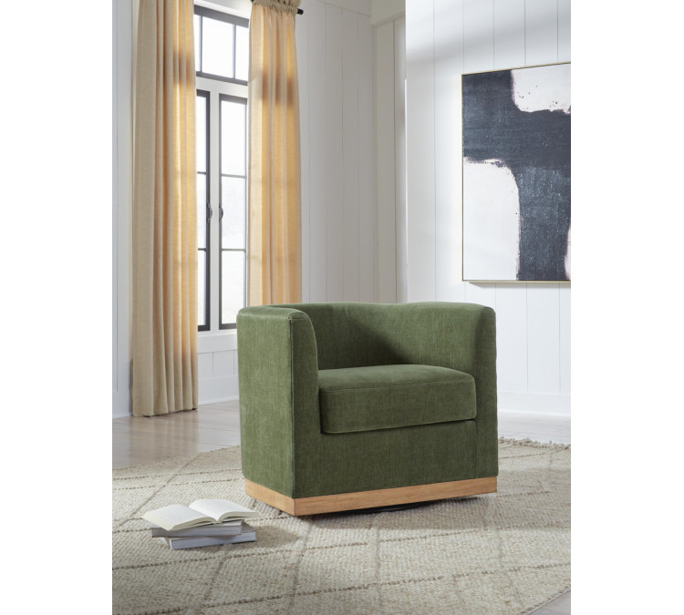 Jersonlow Swivel Accent Chair - Forest Green