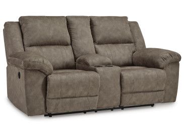 Laresview Reclining Loveseat with Console - Fossil
