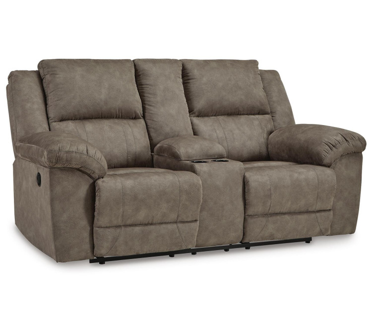 Laresview Reclining Loveseat with Console - Fossil