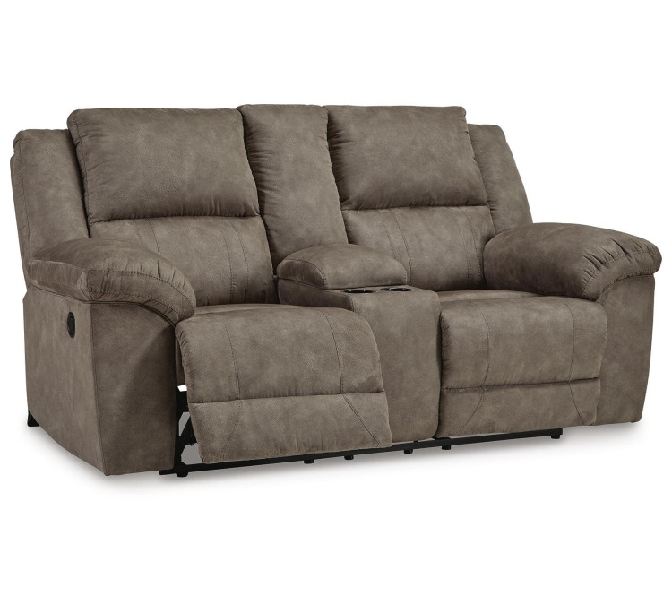 Laresview Reclining Loveseat with Console - Fossil