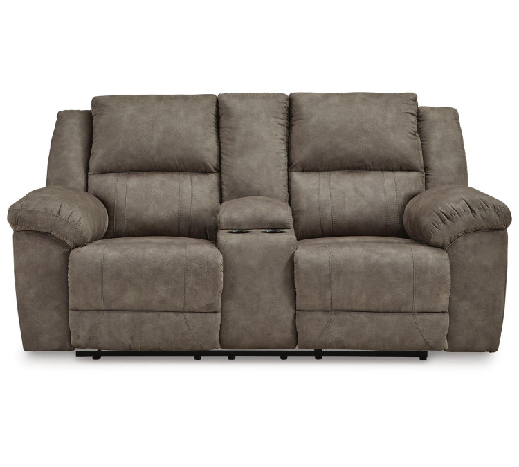 Laresview Reclining Loveseat with Console - Fossil